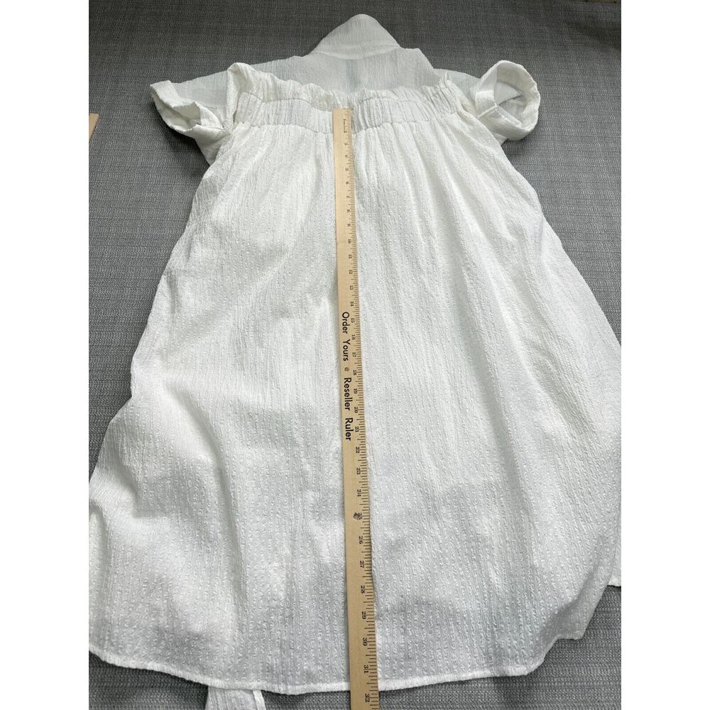 Lulu's Cream Button-Front Midi Dress with Tie Top - Picture 6 of 11